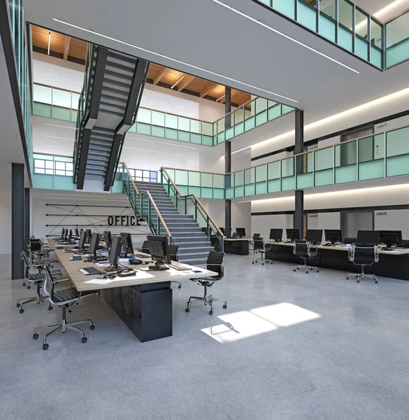 Modern Office Open Space Render — Stock Photo, Image