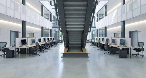Ufficio Moderno Con Open Space Render — Foto Stock