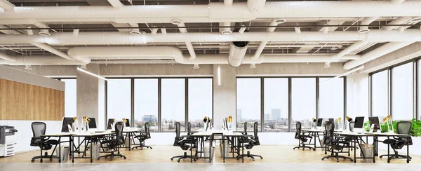 Ilustrace Moderní Kanceláře Bright Office Loft Style — Stock fotografie