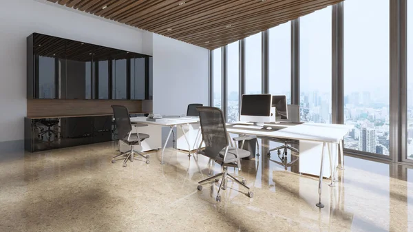 超高層ビルのオフィスの3Dイラスト — ストック写真
