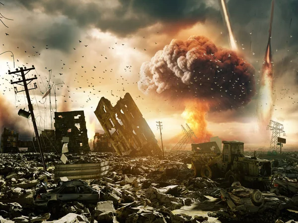 Kunst Illustratie Van Explosie Vernietiging — Stockfoto