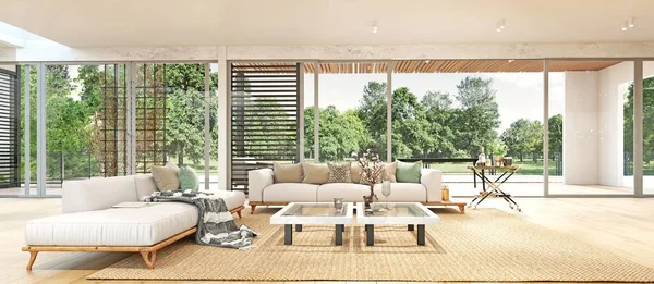 Modern Luxe Huis Interieur Design Illustratie — Stockfoto