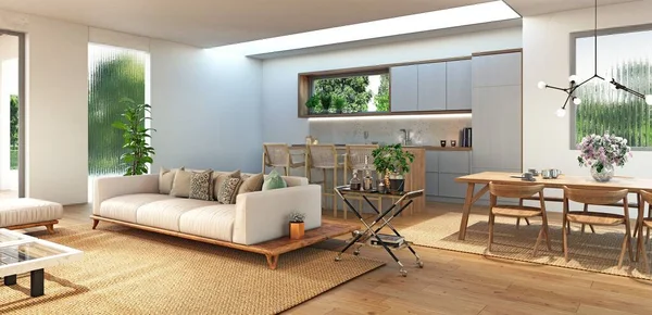 Modern Luxury Style Living Room Render Design — Stock Photo, Image