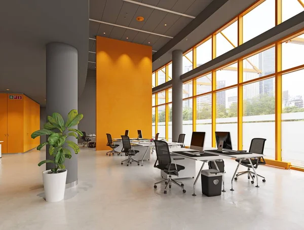 Modern Office Interior Design Rendering Concept — Stock Photo, Image
