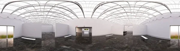 展览空间的360幅全景渲染 3D渲染 — 图库照片