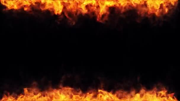 Vuur Groeiend Frame Boven Zwart Destructie — Stockvideo