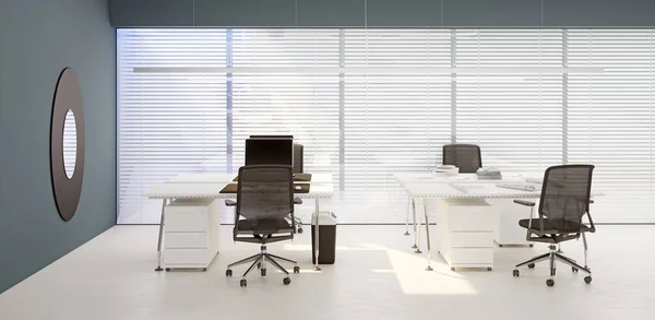 Interior Bright Open Office Interior Space Render Concept Design — Stock Photo, Image