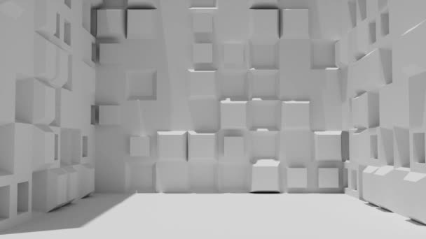 Abstraktní Bílý Prostor Geometrické Pozadí Loopy Vykreslení — Stock video