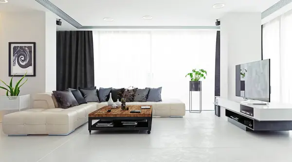 Modern Living Room Design Rendering Concept Stock Picture