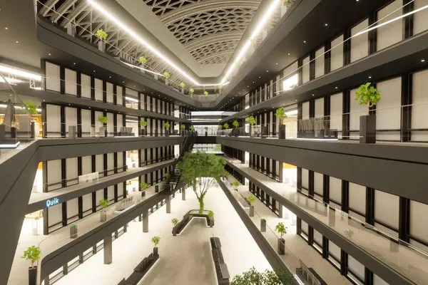 Escaliers Roulants Centre Commercial Moderne Rendu Conception — Photo