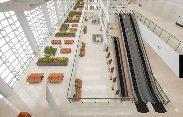 Nouvelle Conception Terminal Aéroport Concept Rendu — Photo