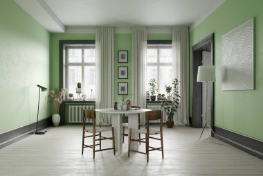 Yemek odasının içi.