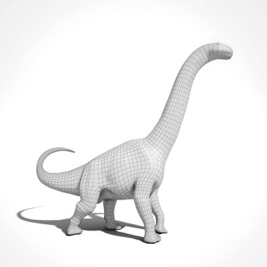 dinosaur 3d model , white background, 3d rendering clipart