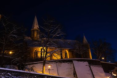 siegen germany in winter at night clipart