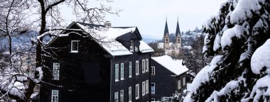 siegen germany in the winter panorama clipart