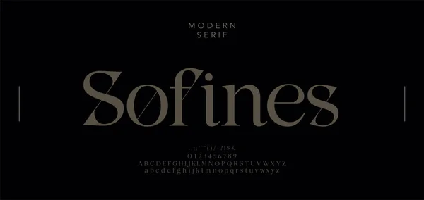 Huruf Alfabet Mewah Yang Elegan Tipografi Huruf Modern Serif Font - Stok Vektor