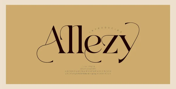 Luxo Casamento Alfabeto Letras Fonte Com Caudas Tipografia Elegante Clássico —  Vetores de Stock