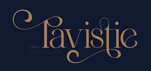 Lyxigt Bröllop Alfabet Logotyp Teckensnitt Med Svansar Typografi Elegant Klassisk Stockillustration