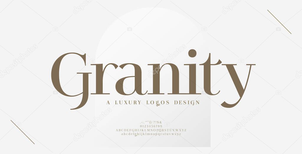 Luxury alphabet letters logo font and number. Classic Elegant Lettering Minimal Fashion. Typography fonts regular logos. vector illustration