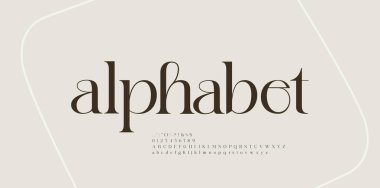 Zarif alfabe harfleri font logosu. Tipografi lüks klasik harf italik yazı tipleri dekoratif düğün antika logoları. vektör illüstrasyonu