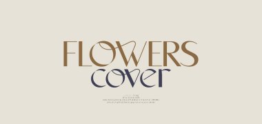 Güzel, zarif yazı tipi alfabesi logosu. Tipografi güzel moda lüks klasik harfler serif italik yazı tipleri dekoratif düğün klasik çiçek logoları. vektör illüstrasyonu