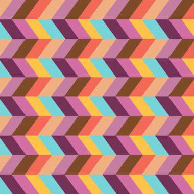 Zig Zag Renkli Elementleri 60 'lar, 70' ler, 80 'lerin Vintage Geçmişi, Doku, Desen