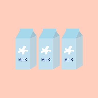 Süt Sütü Ürünleri Paketi Turuncu Arkaplanda izole edildi