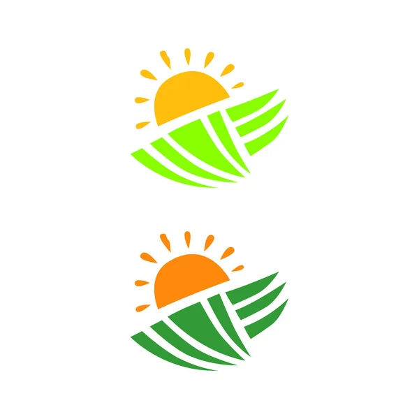Ícones Fazenda Sinais Símbolos Logos Isolados Branco — Vetor de Stock
