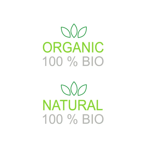 Bio 100 Bio Zeichen Symbol Logo Isoliert Auf Weiß — Stockvektor