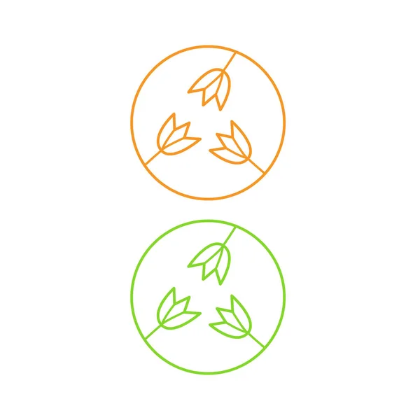 Tulpen Cirkelteken Symbool Logo Geïsoleerd Wit — Stockvector