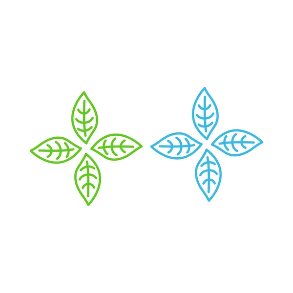 Natuurlijke Bladeren Teken Symbool Logo Geïsoleerd Wit — Stockvector