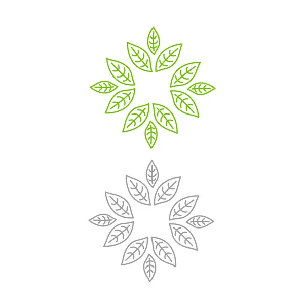 Natürliche Design Blätter Isoliert Auf Weiß — Stockvektor