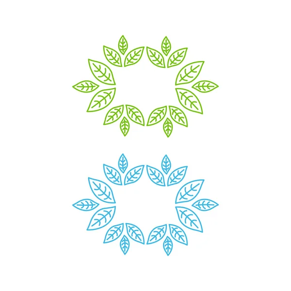Natuurlijke Bladeren Teken Symbool Logo Geïsoleerd Wit — Stockvector