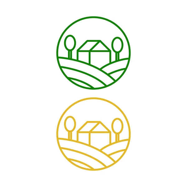 Fazenda Agricultura Logotipo Clipart Sinal Símbolo Isolado Branco — Vetor de Stock