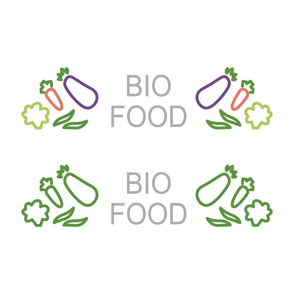 Bio Zeleninové Logo Izolované Bílé — Stockový vektor