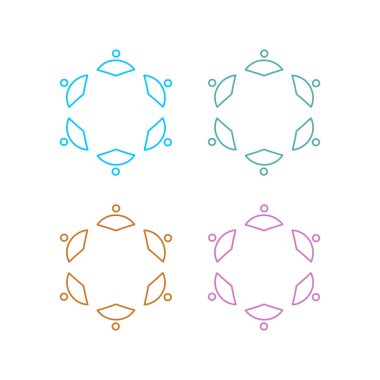 Birlikte İnsanlar Takımı Beyazlar Üzerinde izole