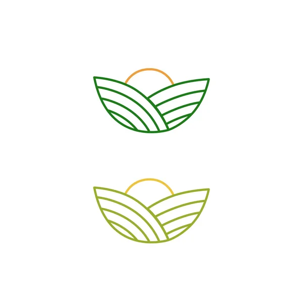 Granja Verde Señal Agricultura Símbolo Logo Aislado Blanco — Vector de stock