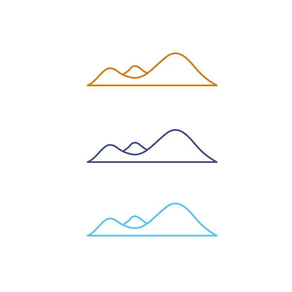 Hills Design Logotyp Tecken Symbol Isolerad Vit — Stock vektor