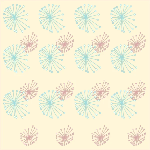 Retro Dandelion Background Pattern Texture — 스톡 벡터