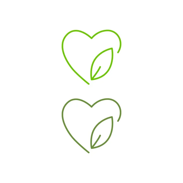 Signe Coeur Naturel Symbole Logo Isolé Sur Blanc — Image vectorielle