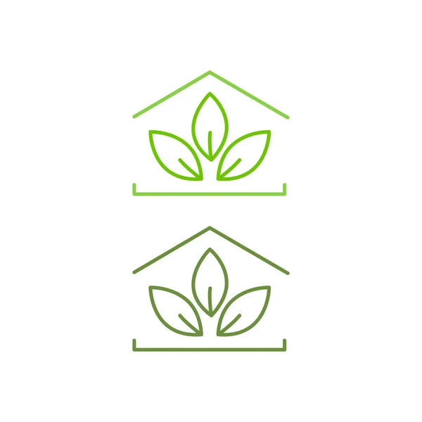 Natural House Sign Symbool Logo Geïsoleerd Wit — Stockvector