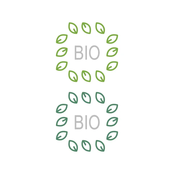 Bio Leaves Zeichen Symbol Kunst Logo Isoliert Auf Weiß — Stockvektor