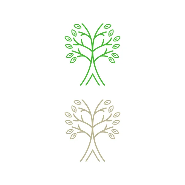 Přírodní Znak Stromu Symbol Logo Izolované Bílém — Stockový vektor