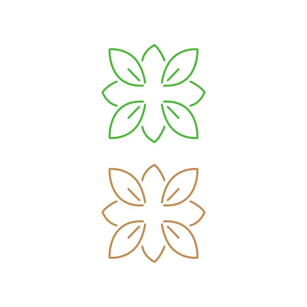 Natuurlijke Bladeren Teken Symbool Kunst Logo Geïsoleerd Wit — Stockvector