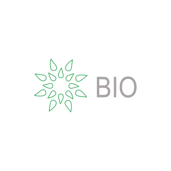 Natürliche Blätter Kreis Zeichen Symbol Logo Isoliert Auf Weiß — Stockvektor