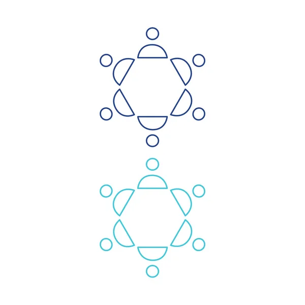 Блакитні Люди Разом Круговому Знаку Символ Мистецтво Логотип — стоковий вектор