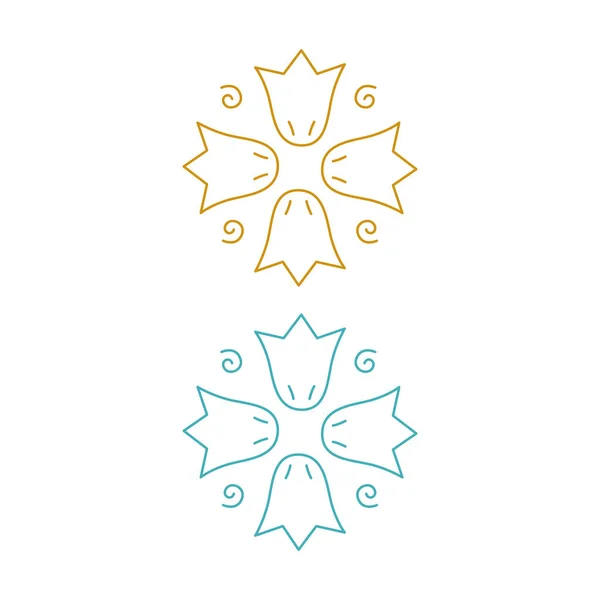 Natuurlijke Bloemen Teken Symbool Logo Geïsoleerd Wit — Stockvector