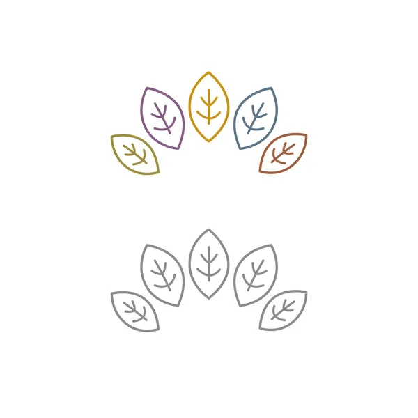Doğal Yaprak Şareti Sembol Beyaz Üzerinde Logo Izole — Stok Vektör
