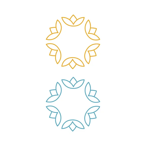 Simple Tulips Circle Sign Symbol Art Logo Isolated White — Stockový vektor