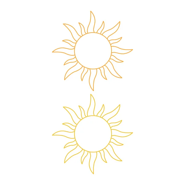 Geel Zon Sign Symbol Logo Isolated Witte — Stockvector
